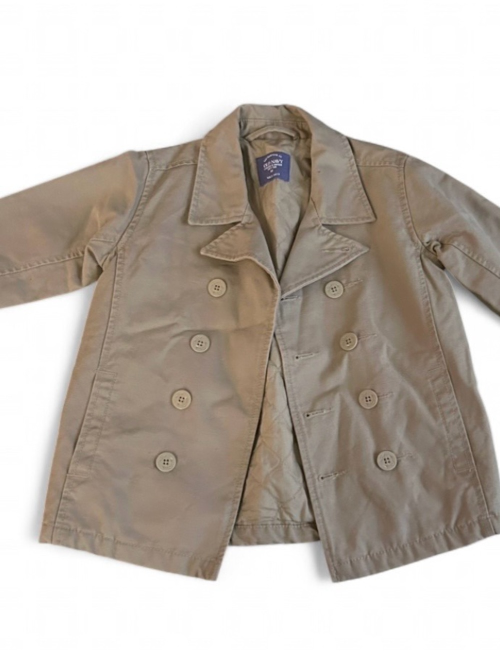 Boys Double-Breasted Trench Coat - Tan